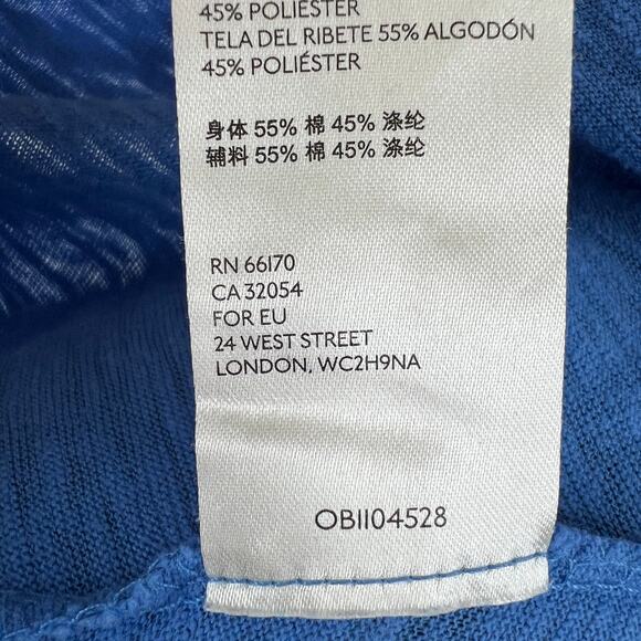 FREE PEOPLE Blue Sleeveless V-Neck Cotton Blend Pullover Zinia Tank Top L Large - Picture 7 of 7